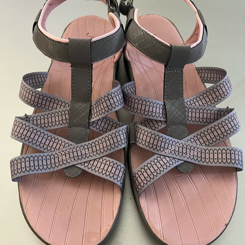 Elegant Pink and Gray Women's Sandals